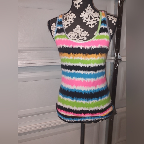 Y2k Color block Striped Tank Top,Spring Color Vibrant A Framed Tank - Picture 1 of 13